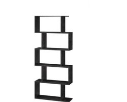 Hoppa! Songmics Boekenkast Vintage - Opbergkast - Rechthoekige Vakken - Kast Voor Boeken - Zwart - 70x24x159 cm (BxDxH)