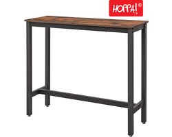 Hoppa! Vintage bartafel van metaal | Bruin | 110x40x100 cm (LxBxH)