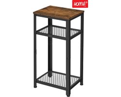 Hoppa! Vintage bijzettafel - Metaal - Bruin/Zwart - 40 x 30 x 75 cm (B x D x H)