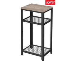 Hoppa! Vintage bijzettafel - Metaal - Greige/Zwart - 40 x 30 x 75 cm (B x D x H)