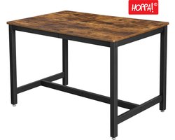 Hoppa! Vintage Eettafel | Bruin | Metaal | 120 x 68 x 75 cm (B x D x H)