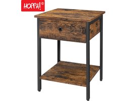 Hoppa! - Vintage nachtkastje/bijzettafel – Bruin metaal - 41 x 41 x 56 cm (B x D x H)