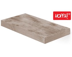 Hoppa! Wandplank | Wandplank voor boeken, foto's of decoratie | Zwevende plank | Kantoorplank | Voor woonkamer, keuken, hal, slaapkamer of badkamer | Vintage Greige | 40 x 20 x 3,8 cm (B x D x H)