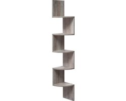 Hoppa! Zigzag Hoekkast - Wandplank - Wandkast - Greige - Kunststof - 20 x 127,5 x 20 cm