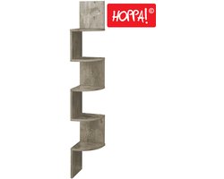 Hoppa! Zigzag Hoekkast - Wandplank - Wandkast - Greige - Kunststof - 20x20x127,5 20 cm (BxDxH)