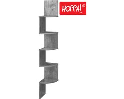 Hoppa! Zigzag Hoekkast - Wandplank - Wandkast - Grijs - Kunststof - 20x20x127,5 20 cm (BxDxH)