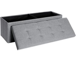 Hoppa! - Zitbank met deksel 120 L - lichtgrijs - MDF - 110 × 38 × 38 cm