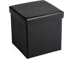 Hoppa! zitpoef met opslag ruimte - Zwart - MDF - 38 x 38 x 38
