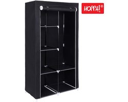 Hoppa! Zwarte kledingkast met metalen frame - 89 x 46 x 169 cm (B x D x H)