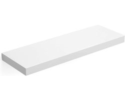 Hoppa! Zwevende Boekenplank - Rechthoekige Wandplank - 60 cm Lang - MDF - Wit - 60 x 20 x 3.8 - per stuk