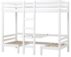 Hoppekids ECO Dream JUMBO stapelbed met tafel 90x200 cm, wit