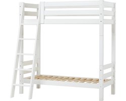 Hoppekids ECO Luxury Hoogslaper met schuine ladder 70x160 cm, Wit