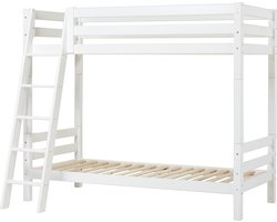 Hoppekids ECO Luxury Hoogslaper met schuine ladder 90x200 cm, Wit