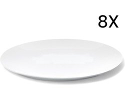 Horeca Borden - 27 cm - 8 Stuks - Wit - Horeca - Set - Pack - Witte Borden - Kwaliteit - Porselein - Dinerbord - Ontbijtbord - Lunchbord