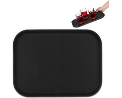 horeca dienblad - rechthoekig - 41 x 30 cm - opstaande rand - antislip - zwart