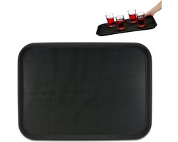 horeca dienblad - rechthoekig - 56 x 41 cm - opstaande rand - antislip - zwart
