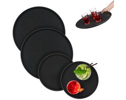 horeca dienblad - set van 4 - 2 groottes - antislip - zwart