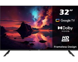 Horizon Smart TV 32 inch Google TV - 2K HD LED Televisie - XT Line - WiFi - Frameless Design - Dolby Audio