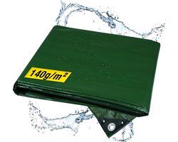 Horizont Ultra Sterk Afdekzeil - 4 x 5 m – 140 g/m² – Groen - Weerbestendig, Waterdicht & UV-beschermd – Stevig Zeil voor Buiten Meubels, Aanhanger, Houtopslag of Zwembad – Grondzeil - Autohoes