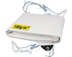 Horizont Ultra Sterk Afdekzeil - 8 x 10 m – 180 g/m² – Wit- Weerbestendig, Waterdicht & UV-beschermd – Stevig Zeil voor Buiten Meubels, Aanhanger, Houtopslag of Zwembad – Grondzeil - Autohoes