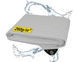 Horizont Ultra Sterk Afdekzeil - 8 x 10 m – 260 g/m² – Grijs- Weerbestendig, Waterdicht & UV-beschermd – Stevig Zeil voor Buiten Meubels, Aanhanger, Houtopslag of Zwembad – Grondzeil - Autohoes