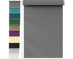 Horizontale Jaloezieën - Raambekleding Gordijn - Privacy Zonwering - Eenvoudige Montage - 110 x 60 cm - Donkergrijs