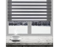 Horizontale Jaloezieën - Raambekleding Gordijn - Zon En Inkijk Weren - Verduisterend Materiaal - 30 x 320 cm - Donkergrijs