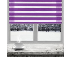 Horizontale Jaloezieën - Raambekleding Gordijnen - Zon En Inkijk - Goede Luchtdoorlatendheid - 60 x 180 cm - Purper
