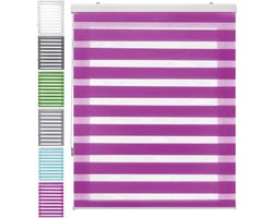 Horizontale Jaloezieën - Zonwering Gordijn - Zon En Inkijk - Inclusief Montageonderdelen - 35 x 260 cm - Purper