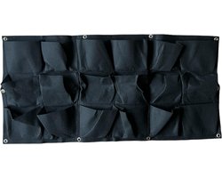 Horizontale tuin met 18 Plantenzakken voor Buiten en Binnen - Hangende Plantenzak - 100 cm x 50 cm - Hangende Moestuin - Plantenwand - Verticale Tuin - Plantenzakken voor 18 planten - Plantenmuur