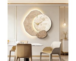Horloge Murale LED 3D Vision Irrégulière, Sculpture Murale Effect Stone/grès, Decoratie Suspende pour Maison, Restaurant, Hotel, Ingang A 40 * 40cm / 15.7 * 15.7inch