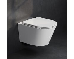 HOROW Hangtoilet - diepspoel - spoelrandloos - vuilafstotend - keramiek wandcloset - glans wit - 36x53x36cm