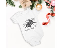 Hospitrix Baby Rompertje met Tekst "Jingle bells, a baby is on its way"| Maat S 0-3 maanden | Kerst zwangerschaps aankondiging | Cadeau voor Zwangerschap | Bekendmaking | Aankondiging | Aanstaande Moeder | Kerst