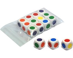 HOT Games Kleurendobbelstenen - Houten dobbelsteen met 6 kleuren - 12 stuks