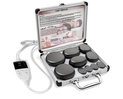 Hot Stone Massage Set met Elektrische verwarming- 10 Stuks - Professionele Massageset - Verlichting Van Spanning En Spierpijnmassage - Wellness thuis - Cadeauset
