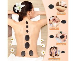 Hot Stone Massage Set met Elektrische verwarming- 20 Stuks - Professionele Massageset - Verlichting Van Spanning En Spierpijnmassage - Wellness thuis - massage - Cadeauset