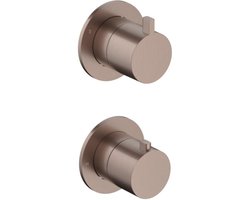Hotbath Ace - Afbouwdeel voor Inbouw Thermostaat - 2-Weg Stop-Omstel - Geborsteld Koper Pvd - V01