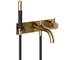 Hotbath Cobber Afbouwdeel - Inbouw Douche/Badmengkraan - Automatische Omstelinrichting met Doucheslang en Handdouche BB - Living Colours Vormen een Poetsbaar Patina - Geborsteld Messing PVD