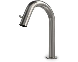 Hotbath Cobber Fonteinkraan - Opbouw - Uitvoering GN - Geborsteld Nikkel - Messing - 193 mm - Waterbesparend
