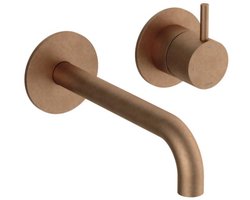 Hotbath Cobber - Wastafelmengkraan - zonder Waste - Laag - Bruin - Inbouw - Messing - V01