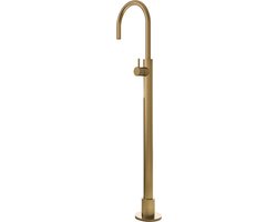 Hotbath Cobber - Wastafelmengkraan - zonder Waste - Laag - Geborsteld Messing PVD - Staande Kraan - Messing - V01