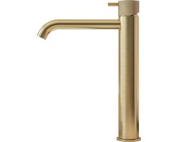 Hotbath Cobber X hoge wastafelmengkraan zonder waste geborsteld messing pvd