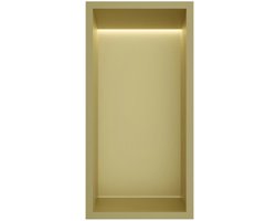 Hotbath &More Inbouwnis - 30 x 15 x 10 cm - met LED-verlichting - Geborsteld Messing PVD