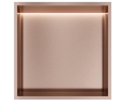 Hotbath &More Inbouwnis - 30 x 30 x 10 cm - met LED-verlichting - Geborsteld Koper PVD