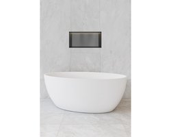 Hotbath &More Inbouwnis - 30 x 60 x 10 cm - Frameless - met LED-verlichting - Geborsteld Gunmetal PVD
