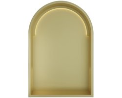 Hotbath &More Inbouwnis Toogmodel - 452 x 30 x 10 cm - met LED-verlichting - Geborsteld Messing PVD