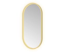 Hotbath &More Mirrors Oval LED Badkamerspiegel - Ovaal - 80 x 40 cm - Geborsteld Messing Pvd