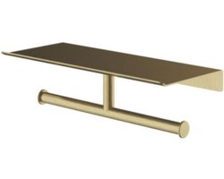 Hotbath &More Shelves - Dubbele Toiletrolhouder - Voor Planchet - Geborsteld Messing PVD
