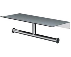Hotbath &More Shelves - Dubbele Toiletrolhouder - Voor Planchet - RVS 316