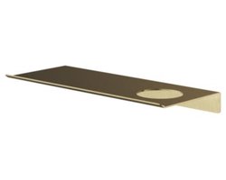 Hotbath &More Shelves - Planchet 30 Cm - Inclusief Bevestigingsrails - Met 1 Uitsparing - Voor Zeepdispenser of Beker - Geborsteld Messing PVD